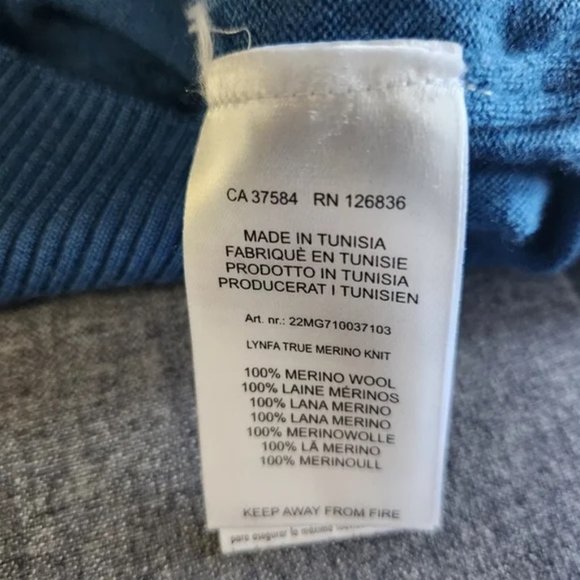 J. Lindeberg Blue Merino Sweater-Vest - Size: M - Picture 3 of 3